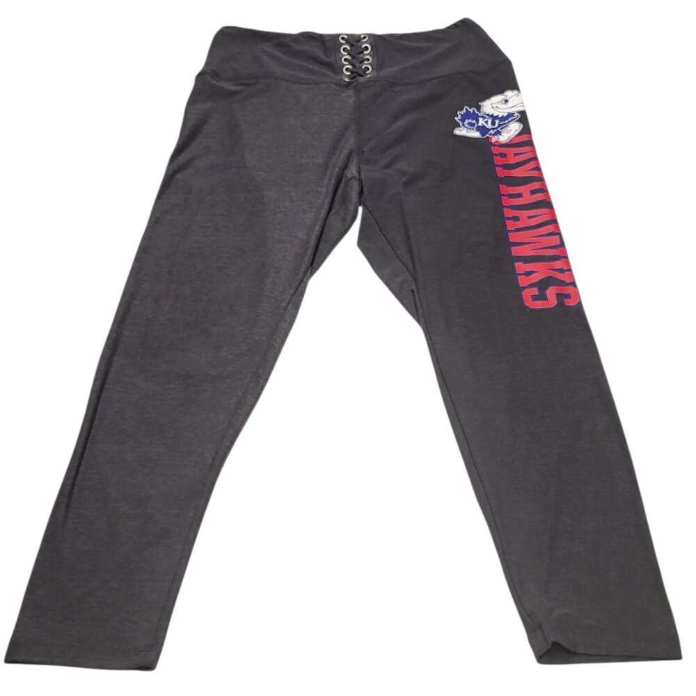 VS PINK 5th Ocean University of Kansas KU Jayhawks Pants Large Joggers Lace Up